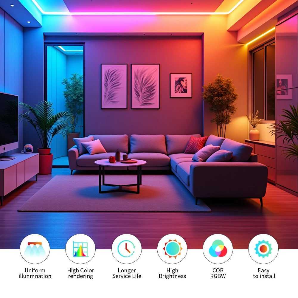 WS2811 COB LED Strip Pixel Addressable WS2812B 720 LEDs RGB Dream Color High Density Flexible COB Lights Black White DC12V 24V W251112