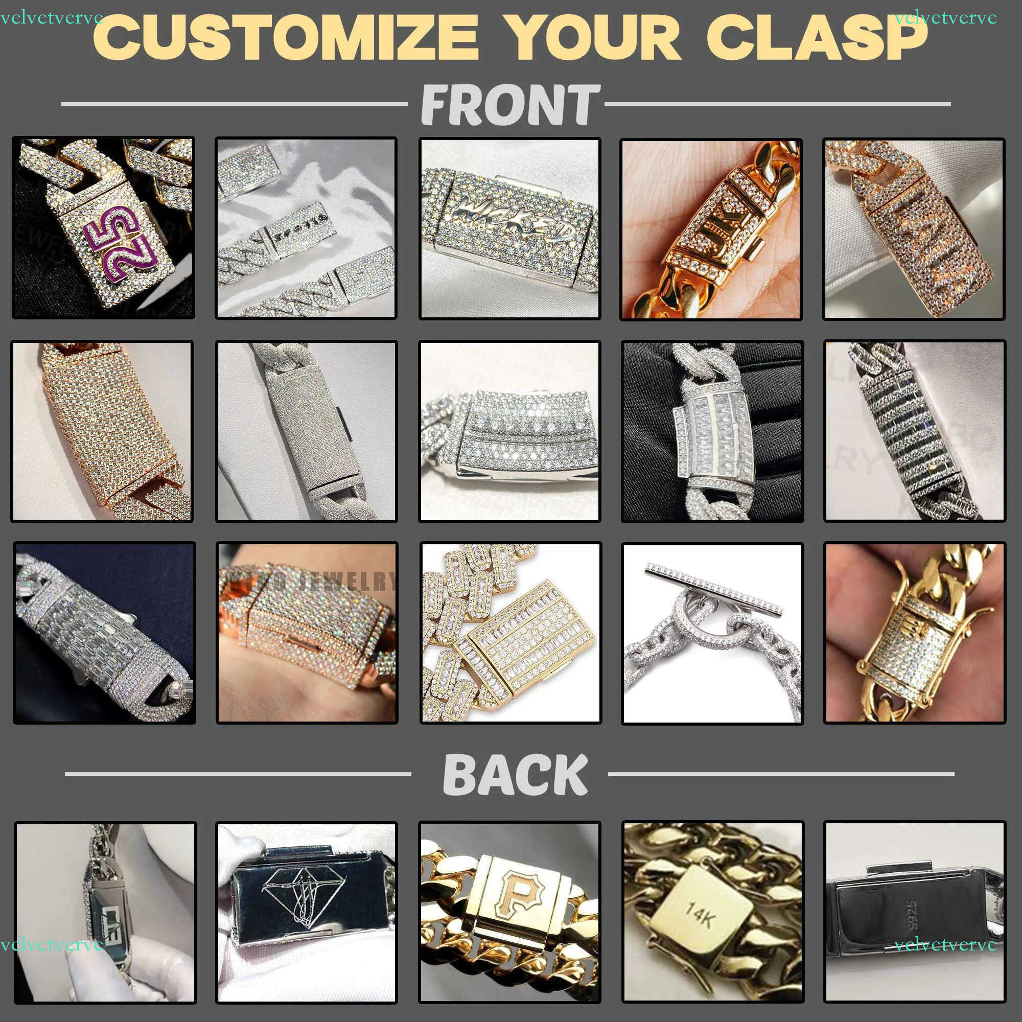 Rapper Jewelry Iced Out Hiphop Necklace For Men 8mm 10mm 12mm Sterg Sier lab dia moissanite cuban k chain very nice