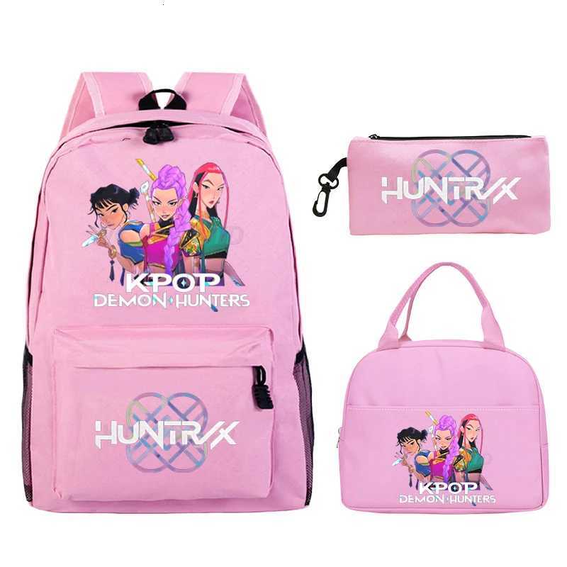 K-Pop Demon Hunters Backpack with Lunch Bag Rucksack Casual School Bags for Boys Girls Women Student Teenagers Backpack SetsW251113