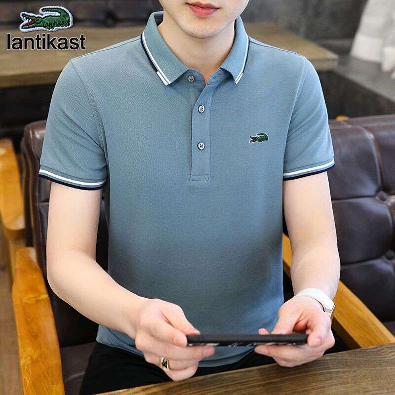 Noble Crocodile Short T-Shirt Summer New Turn-Down designer hoodie Collar Men's Business Polo Shirt Casual Simple Tee Half Sleeve Trendy