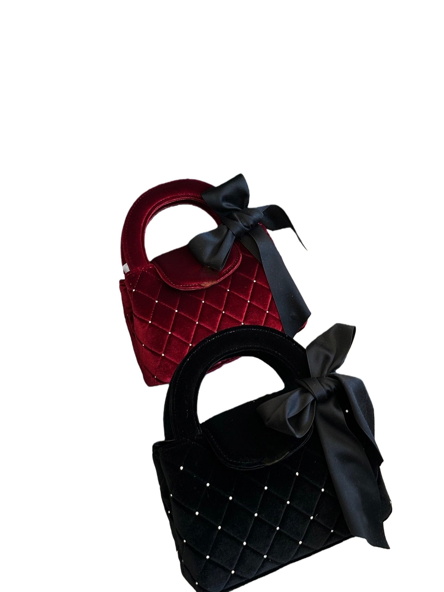 25k Luxury Handbag Designer Ladys Shoulder Bag Velvet Checkered Pattern Gold Hardware Metal Hinge Matelasse Chain Underarm Crossbody Silk Bow Diamond Wallet