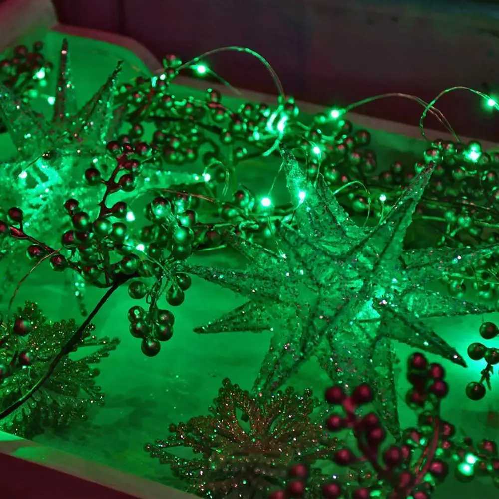 Dimmable 11m/21m Green/Red LED Outdoor solar String Lights Fairy Holiday Christmas Party Garland Solar Garden Waterproof Lights M251113