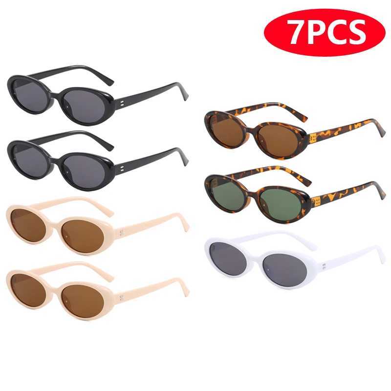 4pcs/7pc Small Oval Sun Glasses Vintage Oval Sunglasses 2024 Men Small Oval Sun Glasses Retro Fashion Women Sun Glasses Oculus C250412