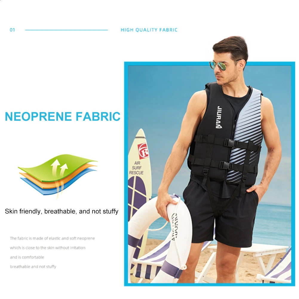 Neoprene Drifting Safety Vest Adjustable Adult Children Survival Suit Soft Safe Multipurpose Breathable for Swimming Sea Fishing 250411