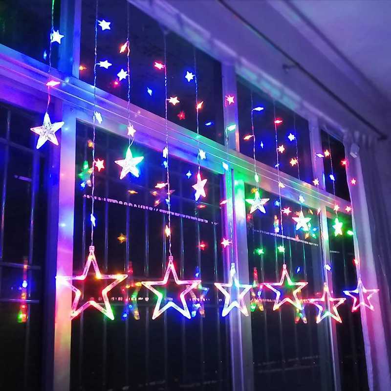 AC110V or 220V Holiday Lighting LED Fairy lights Star Curtain String luminarias Garland Decoration Christmas Wedding Light 3M M251113