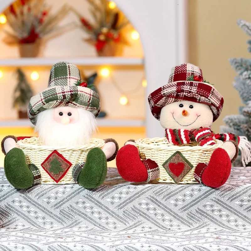 Christmas Christmas Candy Basket Decoration Desktop Table Centerpiece for Holiday Party Home Decor Festive Gift Filling Fruit Holder Y251113