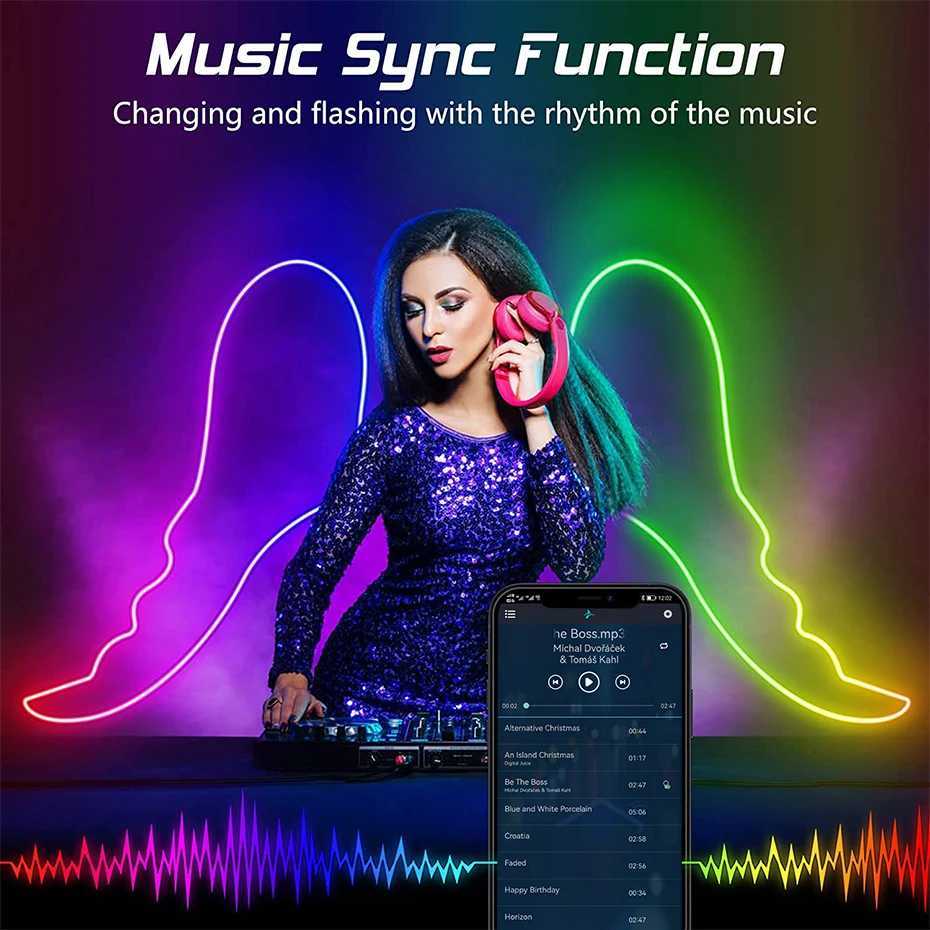 Tuya WiFi LED Neon Strip light 12V RGBIC Dimmable LED Strip Dreamcolor Waterproof Chasing Effect Flexible Tape Voice Control W251112