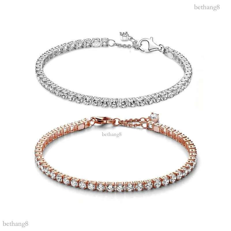 Luxury Designer Full CZ Diamond Tennis Bracelets Women Authentic fits pan s925 Sterling Silver Birthday Christmas Gifts Jewelry BR103