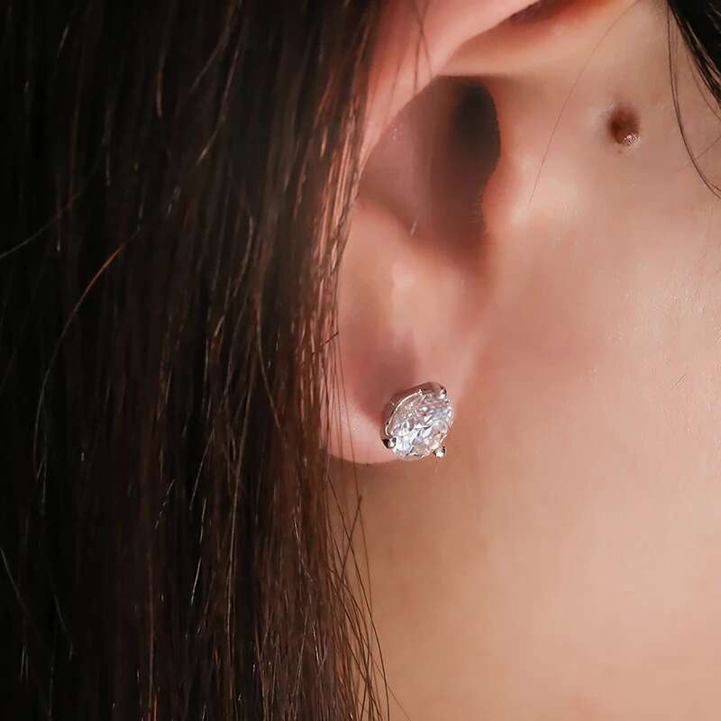 AEAW 14k White Gold 2ctw DEF Color CVD HPHT Lab Grown Diamond VVS Fine Jewelry Diamond Stud Earring for Women Gift With IGI