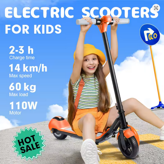 Mankeel MK029 Kids Electric Scooter 6-12 Years Colorful Flashing Lights 6-8km Range Max 14km/h Smart Bluetooth Music E-Scooter
