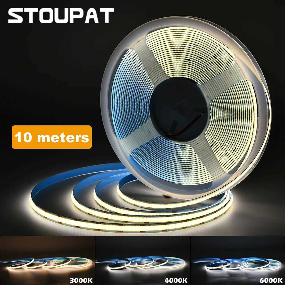 10M COB LED Strip 312 LEDs/m High Density DC12V 24V Flexible FOB Tape RA90 3000K 4000K 6000K for House Decor Lighting Dimmable W251112