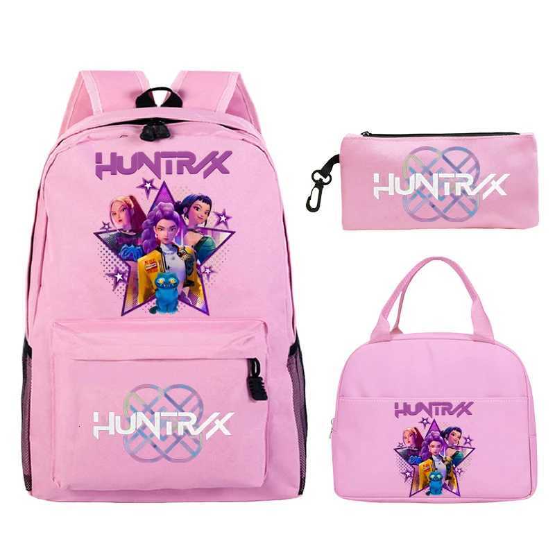 K-Pop Demon Hunters Backpack with Lunch Bag Rucksack Casual School Bags for Boys Girls Women Student Teenagers Backpack SetsW251113