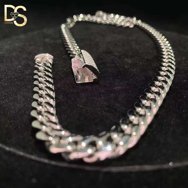 Hip Hop Fashion 8mm Width Rapper Stainless Wholesale Iced Out Cuban Link Chain for Men