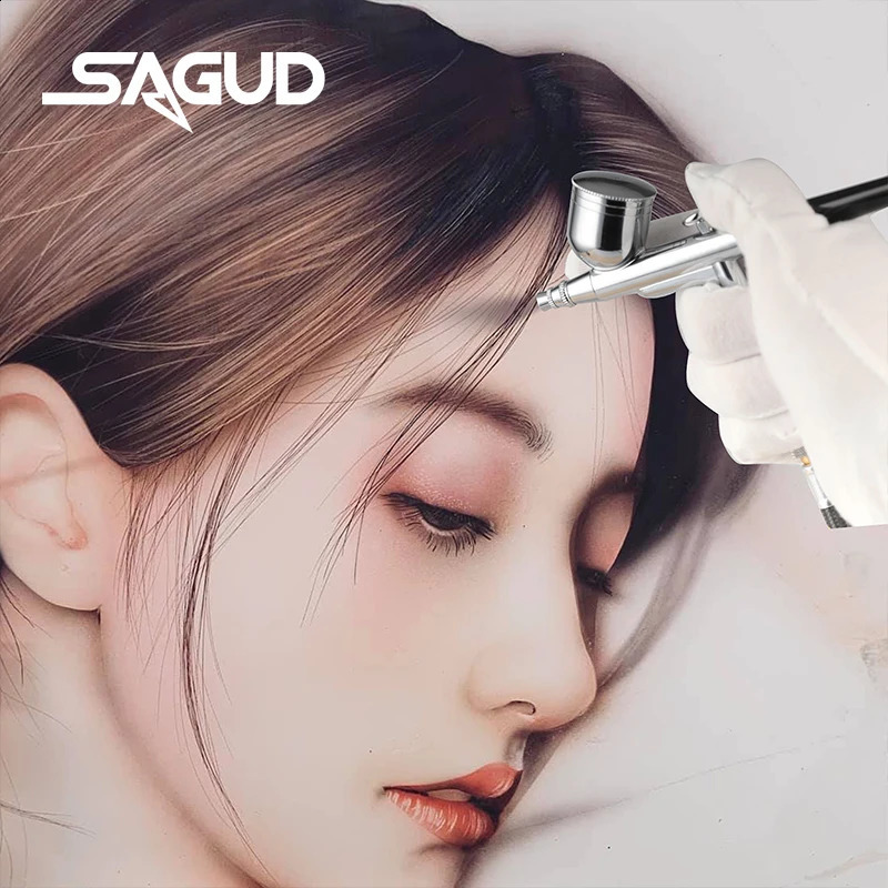 Airbrush Model SD130 Multi-Purpose Dual-Action Gravity Feed Spray Gun Set For Spray Auto Graphics Art Crafts Tattoos Cake 250409