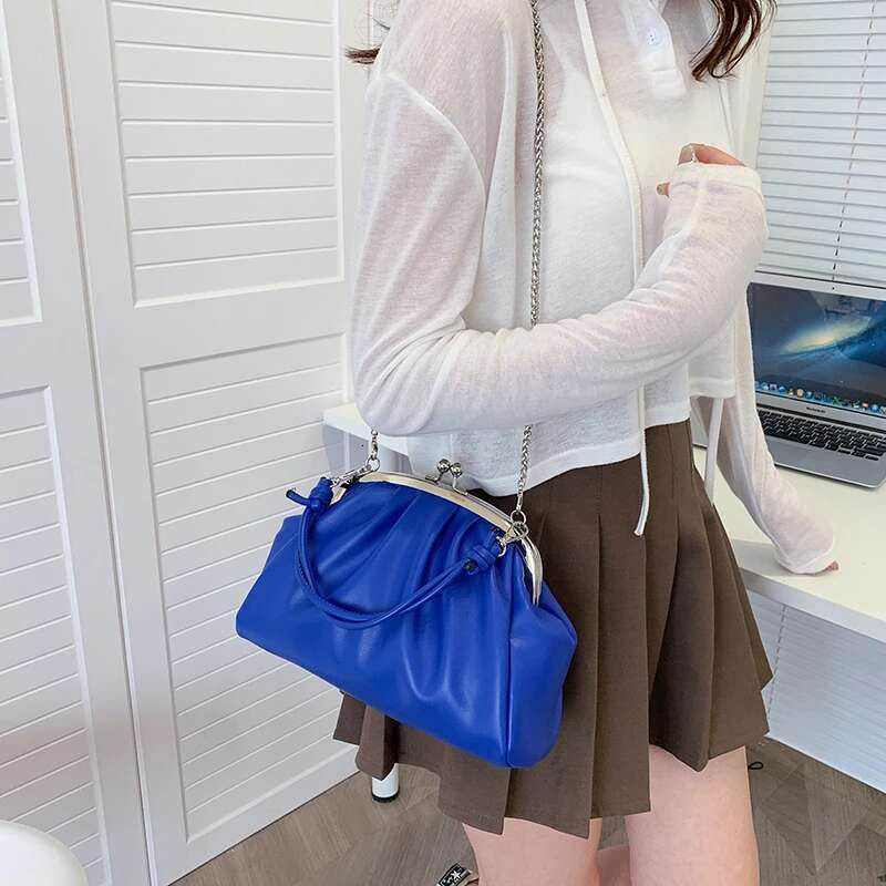 Summer Ladies Shoulder Chain Handbag Sense Of Lady Crossbody Fashion Leather Women Bag Designer Folds Cloud Bags