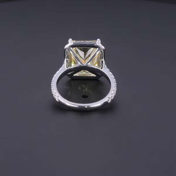 Starsgem Jewelry Canary Color Radiant Cut Cubic Zirconia Side Moissanite or Cz Ring