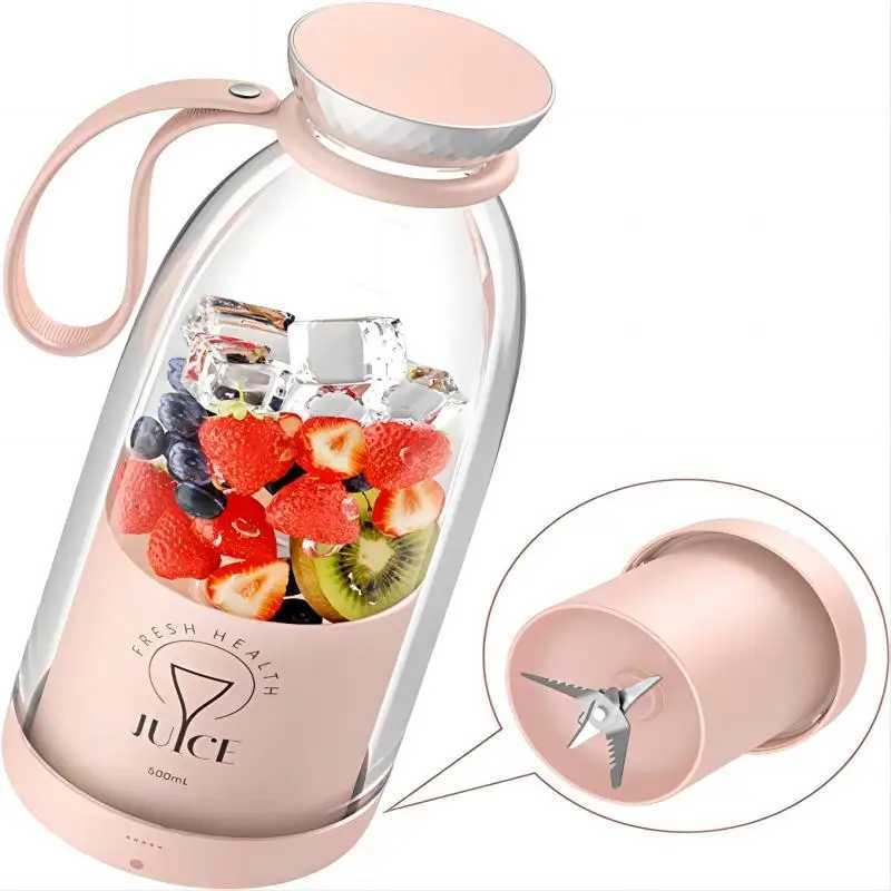 Portable USB juicer Fresh Juice Bottle Blender Plus 500ml Wireless Fruit Mixers 6 Blades 2400mAh Food Milkshake Ice Crush Cup C251113