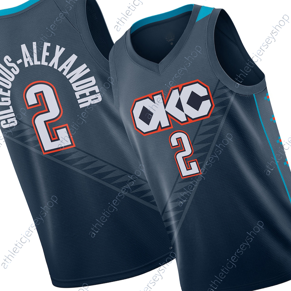 #2 Gilgeous-Alexander 2025/26 City Edition Jerseys Caruso Dort Holmgren Williams Hartenstein Joe Stitched Letter Number Design Men Women Youth