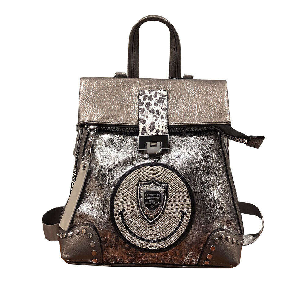 Backpack Genuine Leather Women's Bag New Backpack, Stylish Single Shoulder Crossbody Bag, Trendy Backpack