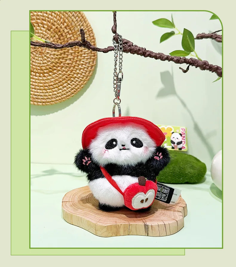 Plush Cartoon Keychain Pendant Ink Blue Panda Backpack Style Fun Small Decoration and Ideal Gift 250410