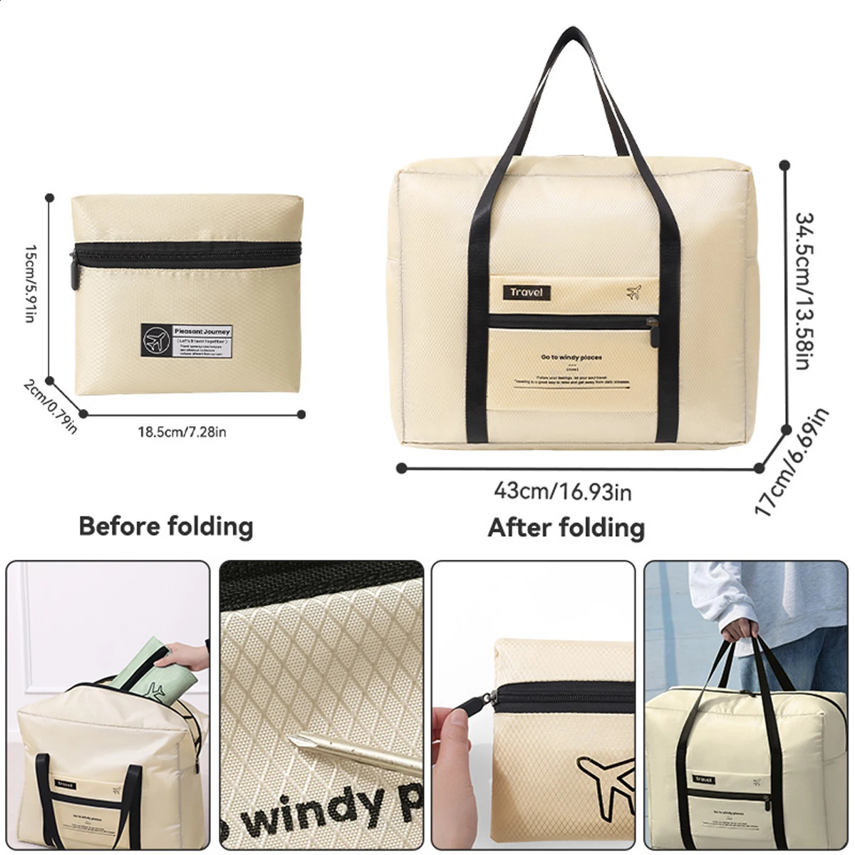2025 Diamond Shaped Luggage Bag Large Capacity Mobile Ultra Light Folding Travel Clothing Storage 250409
