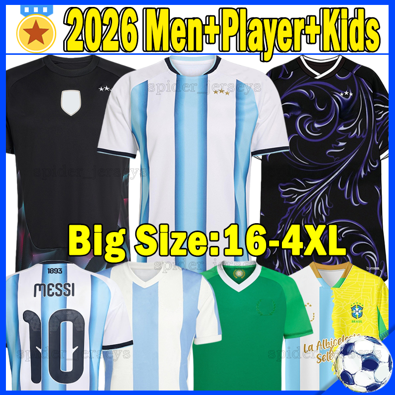 XXXL 4XL 2026 Argentina Soccer Jerseys 50th anniversary MeSsI MARADONA J.ALVAREZ World Cup Player Version Football Shirts 25 26 goalkeeper E.MARTINEZ Men Kids kits