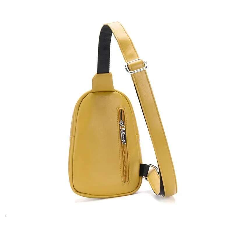 Fashion Simple Solid Zipper Crossbody Chest Bags For Women Retro PU Leather Shoulder Bag Leisure Tourism Mobile Wallet