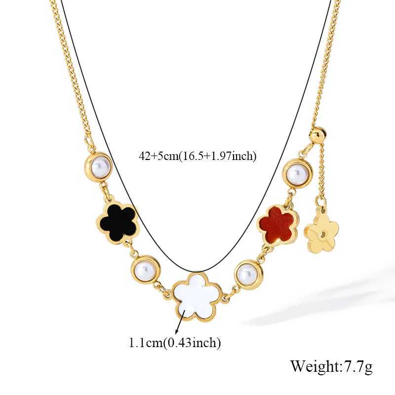 Luxury GANEMLY 316l Stainless Steel High Quality Five Leaf Flower Petaled Pendant Necklace Chain Clover Neck Collar Exquisite Jewelry Y251112