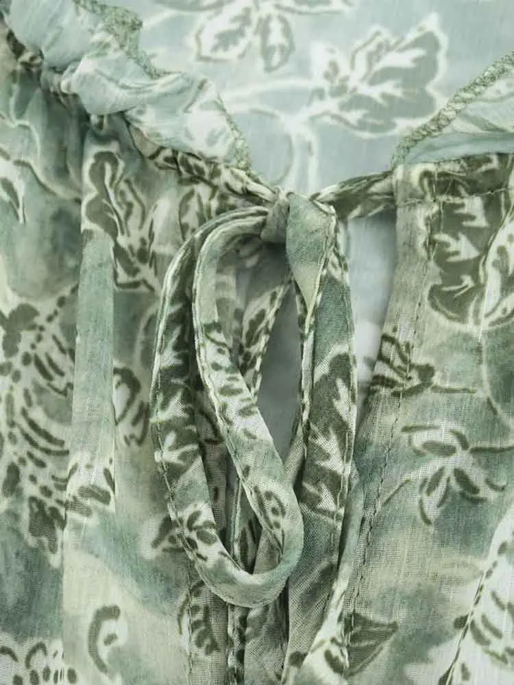 European and American style womens clothing room temperature layered decorative printed shirt 250411