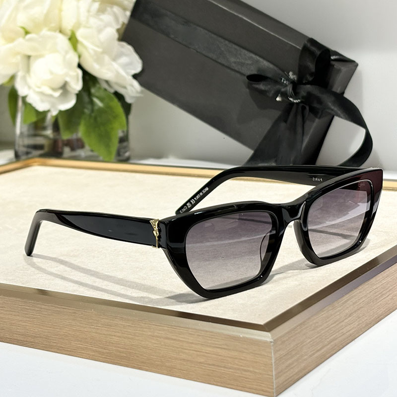 luxury designer sunglasses women classic cat eye popular small frame fine flat lenses yslwens ysllies goggle beach sun glasses retro