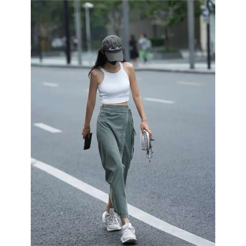 Women Long Denim Y2k 2000S Haruku Korean 90S Fashion Vintage Gradient A-E Jean Skirt Grunge Clothes