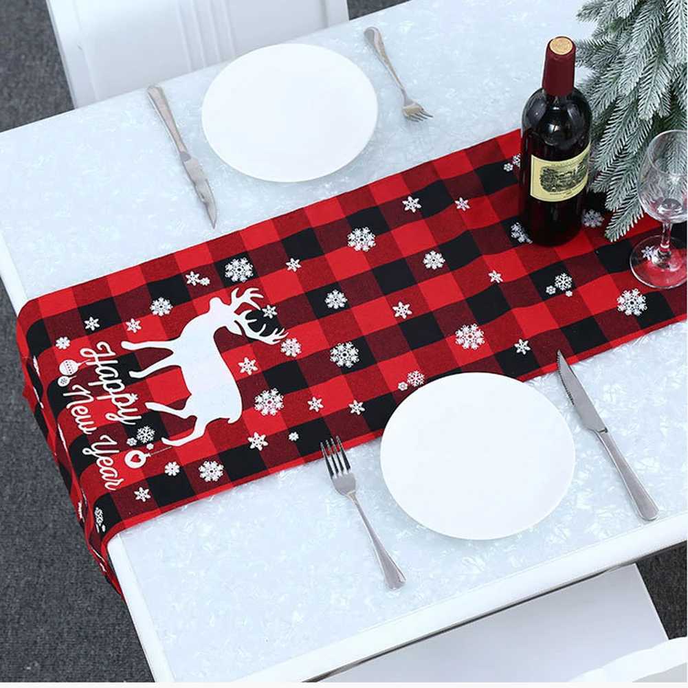 Christmas 1pc New Year Christmas Tablecloth Xmas Table Linens for Christmas Decoration Home Tablecover Decorative Y251113