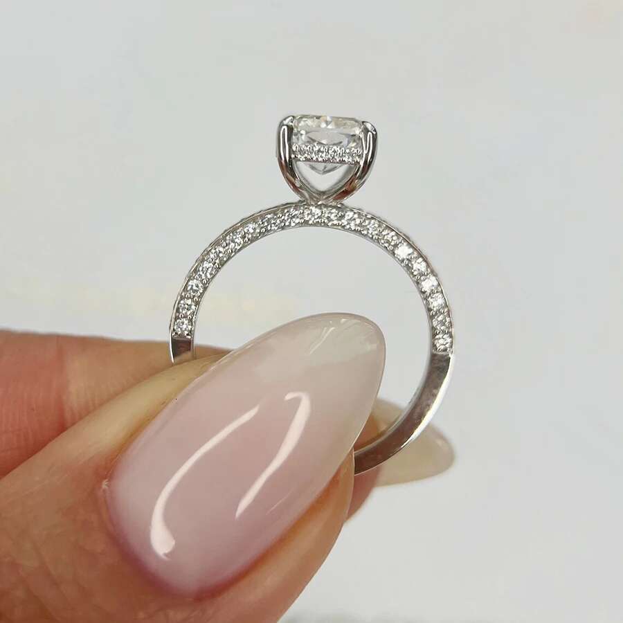 14K White Gold Radiant Cut Lab Grown Diamond Engagement Ring 2 Carat DEF VS CVD HPHT Lab Diamond Engagement Ring Halo Rings IGI