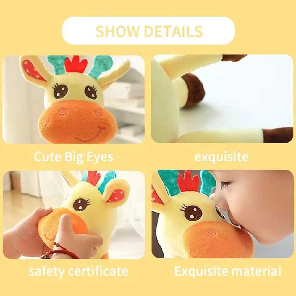 Dancing Talking Giraffe Plush Toy Rechargeable Musical Educational Doll with Lights Interactive Baby Gift for Travel Party W251113