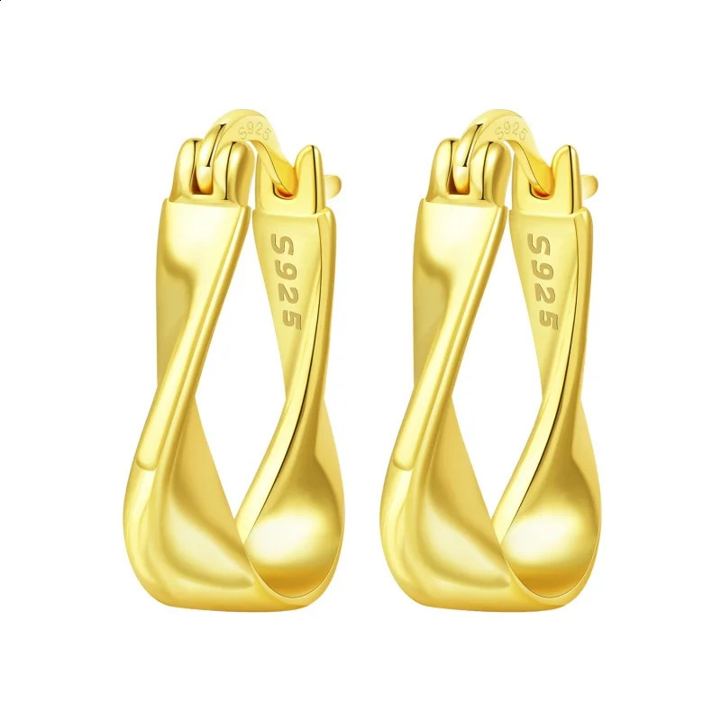 MISEFF Latest 925 Pure Silver Shining Two tone Earrings Womens Birthday Parties Weddings Engagement Gifts Jewelry 250409