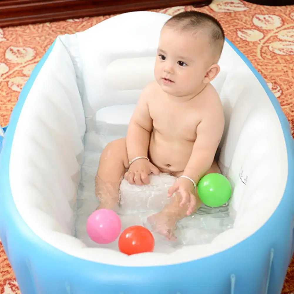 Vaschetta Da Bagno Gonfiabile Portatile Vaschetta Gonfiabile Pieghevole Per Bambini Tasca Laterale Vaschette Da Bagno Per Bambini Lavandino Per Docc-image