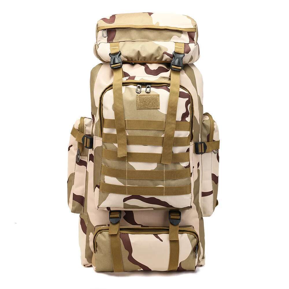 Tactical New Multi-Pocket Outdoor Mountaineering Backpack Large Capacity 80L Camouflage Casual Duffel Bag