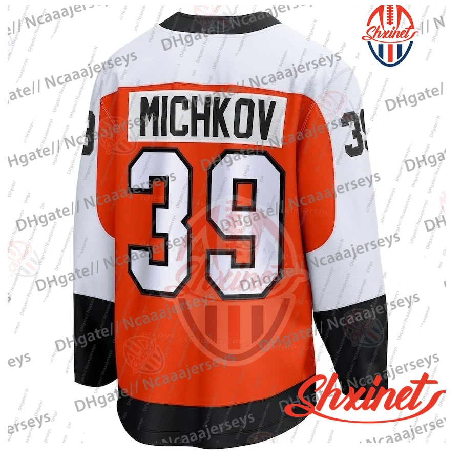 2025-26 Custom 46 Zegras Hockey Jersey Michkov Konecny11 Deslauriers Cates Seeler24 Couturier York8 Coffey Provorov Smith Stitched Letter and Number D