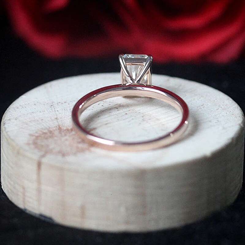 1.2ct Carat 5x7mm Radiant Cut CVD HPHT Lab Grown Diamond Engagement Ring Solid 14K White Gold Wedding Ring For Woman With IGI