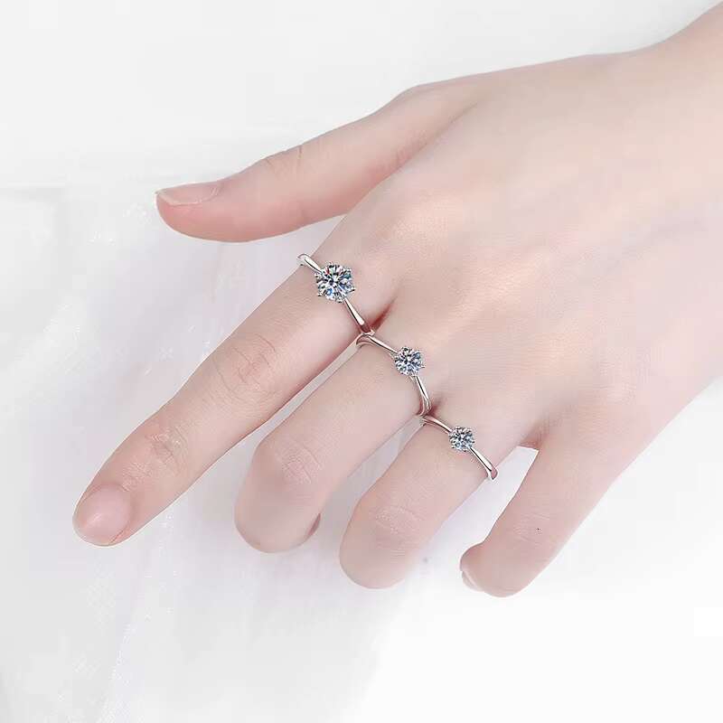 Zircon Diamond Moissanite Wedding Fine Fashion Jewelry Rings 925 Sterling Silver Casual Rings for Ladies