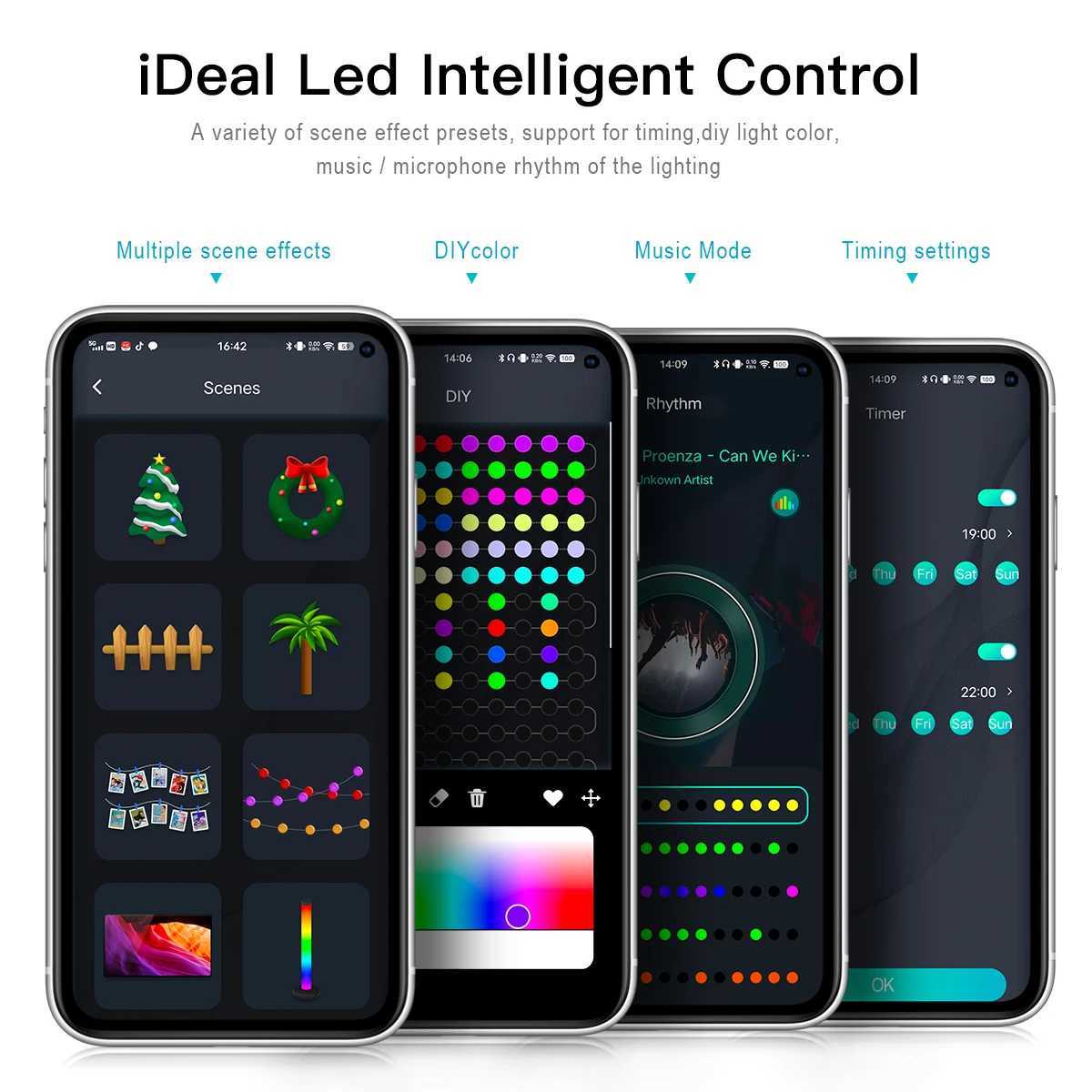 10M/20M Programmable USB 5V LED Light Neon Strip Smart Bluetooth Addressable WS2812 RGBIC Fairy String Light For Christmas Decor W251112