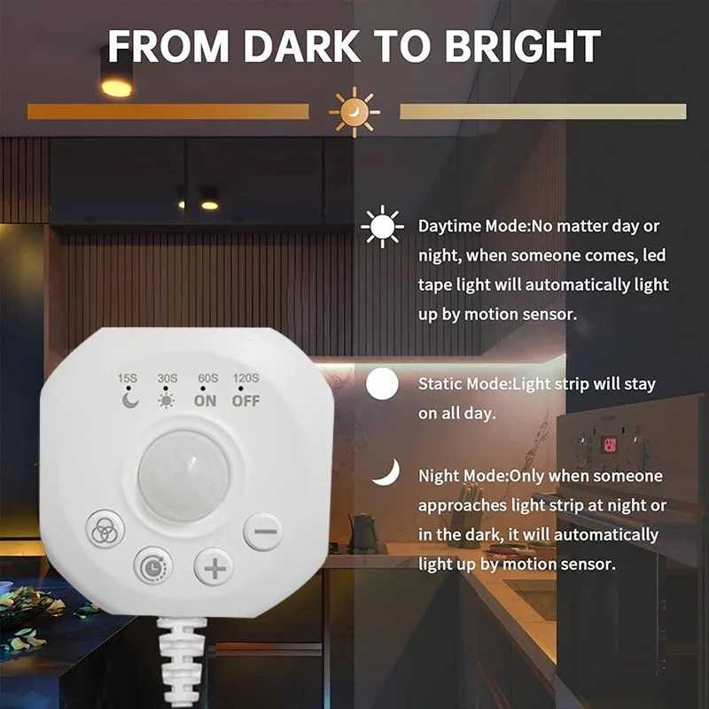 Motion Sensor Stair Neon Strip Lights With Chase Effect USB Motion Activated Closet Light 5V Neon LED Strip for Home Bedroom W251112