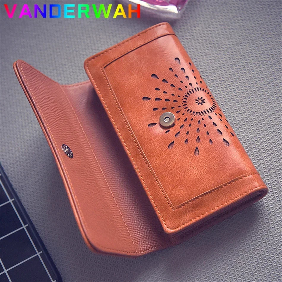 Retro long short money bag high-quality leather wallet retro card holder womens clutch bag party bag mobile phone handbag 250410