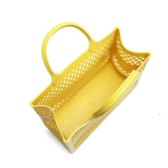 Trendy PVC Barbie Jelly ins Large Capacity Storage Hollow Beach Bag Shopping Basket Handheld