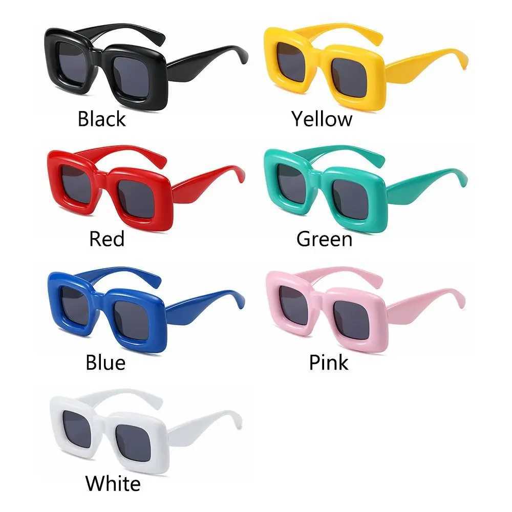 Retro Y2K Square Candy Color Women Sunglasses Shades UV400 Fashion Brand Designer Men Red Yellow Unique Sun GlassesC250412
