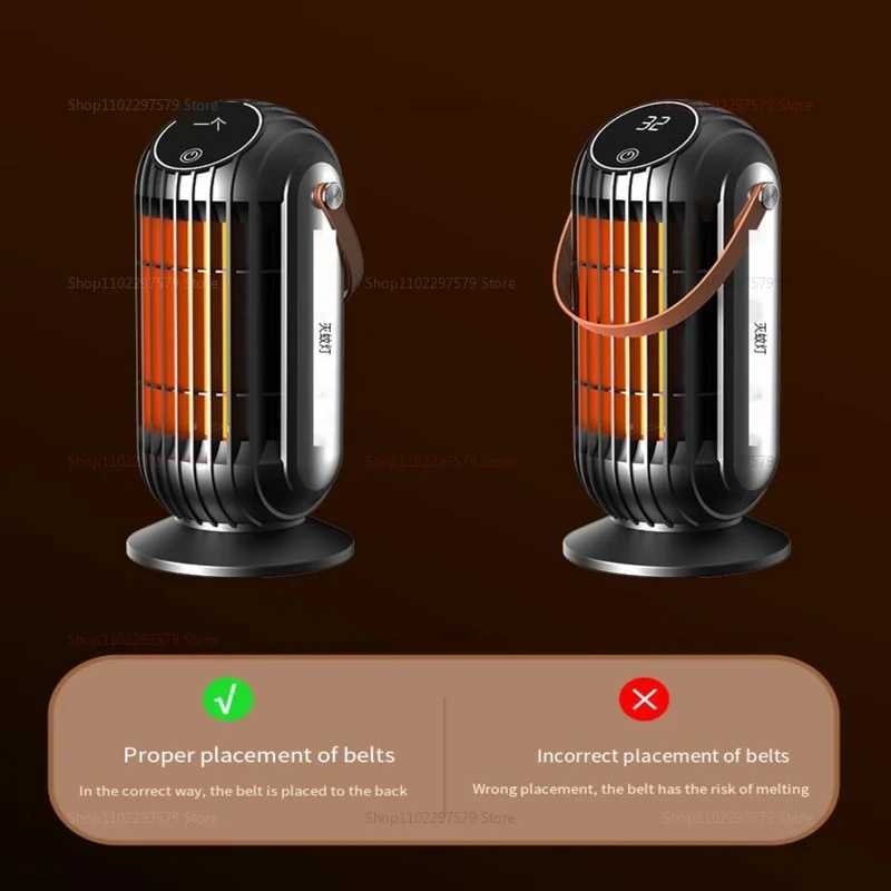 Smart Touchscree Desktop Heater Compact Portable Fan Heater with Tip Over and Overheat Protection for Living Room Bedroom Office Y251113