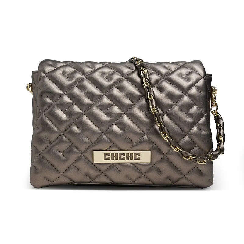 CHHC Fashion Simple Women's Shoulder Large Capacity Solid Color Alphabet Element Cloud Bag