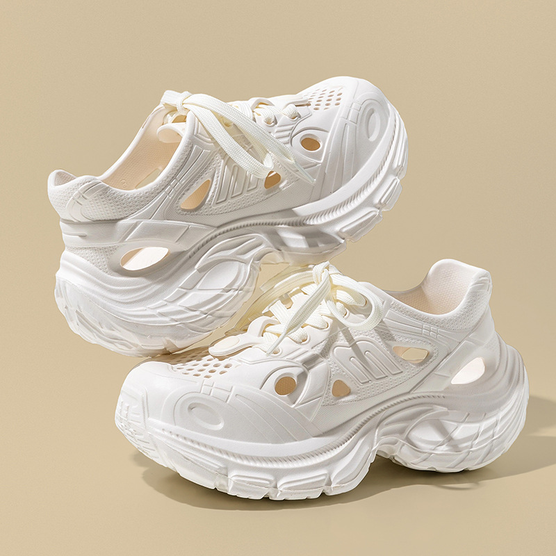 New Arrival Platform Women Casual Shoes Summer Breathable Hollow Out beach shoes Height Increasing Anti Slip Couple Versatile Shoes Hot