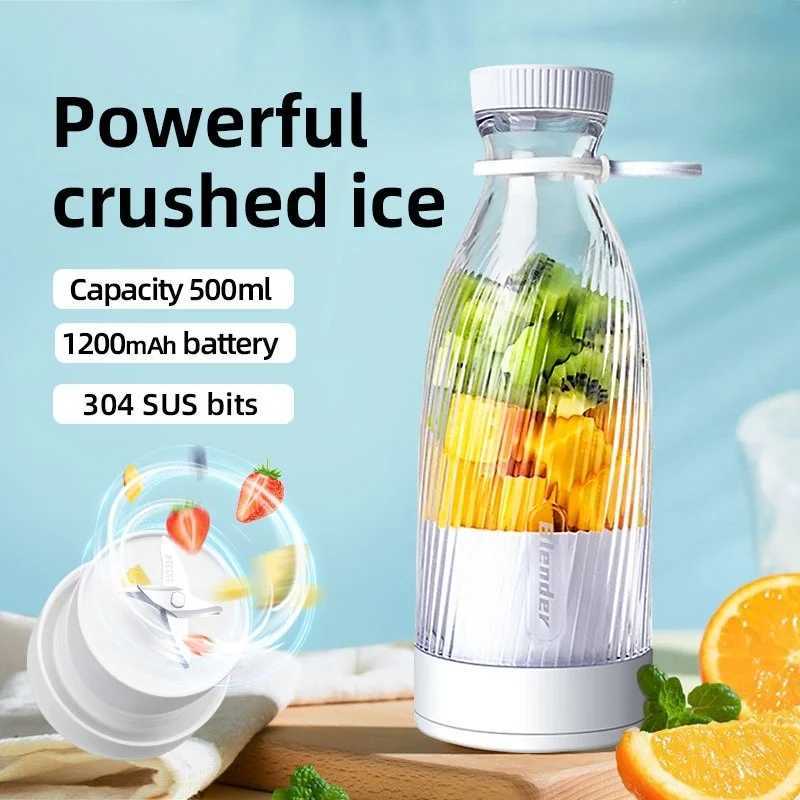 500ML Portable Blender Electric Juicer Fruit Mixers USB Rechargeable Blender juice Cup Bottle 6 Blades C251113