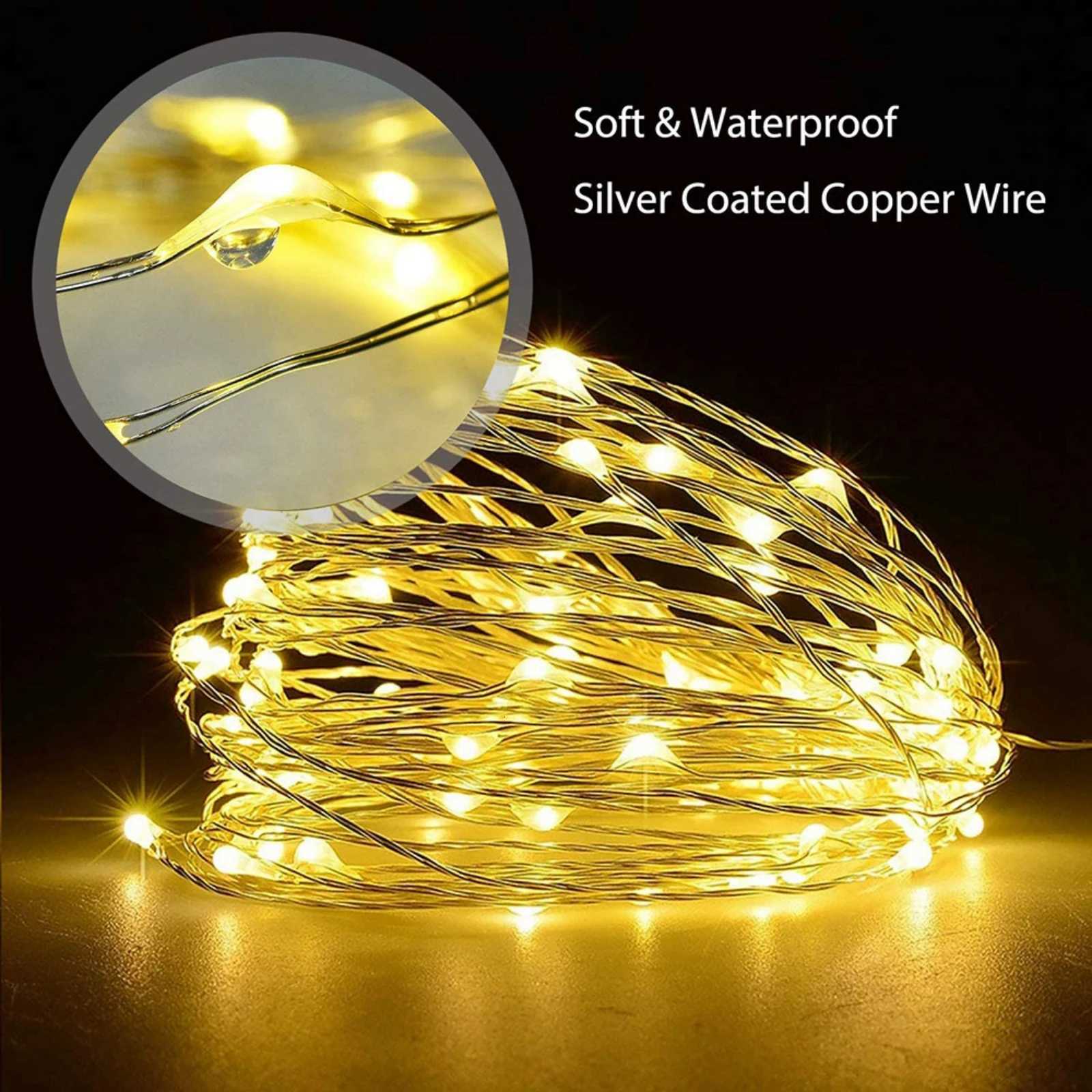 200M/100M/50M LED Light Strings Outdoor Waterproof Garden Wedding Decor Christmas Copper Wire Garland Fairy Light 110V 220V 230V M251113